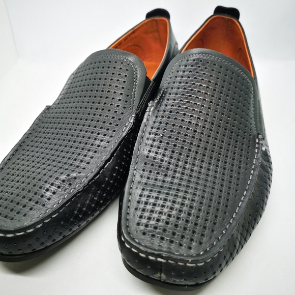 Florsheim Shoe Company Black Leather Slip On Loafers Mens Size 44 - Picture 2 of 9
